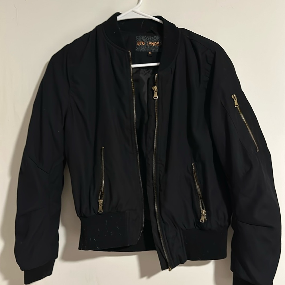 Red London Black Bomber Jacket